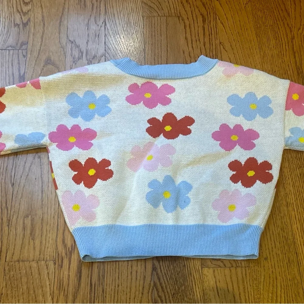 Old Navy Floral Kids Sweater - Blue, Red, Pink, Yellow Girls Size 6